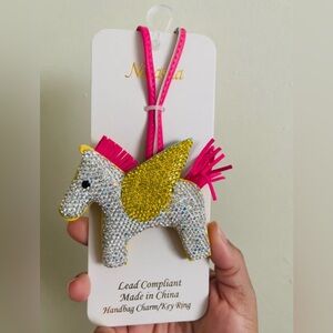 Natasha rhinestone Pegasus bag charm